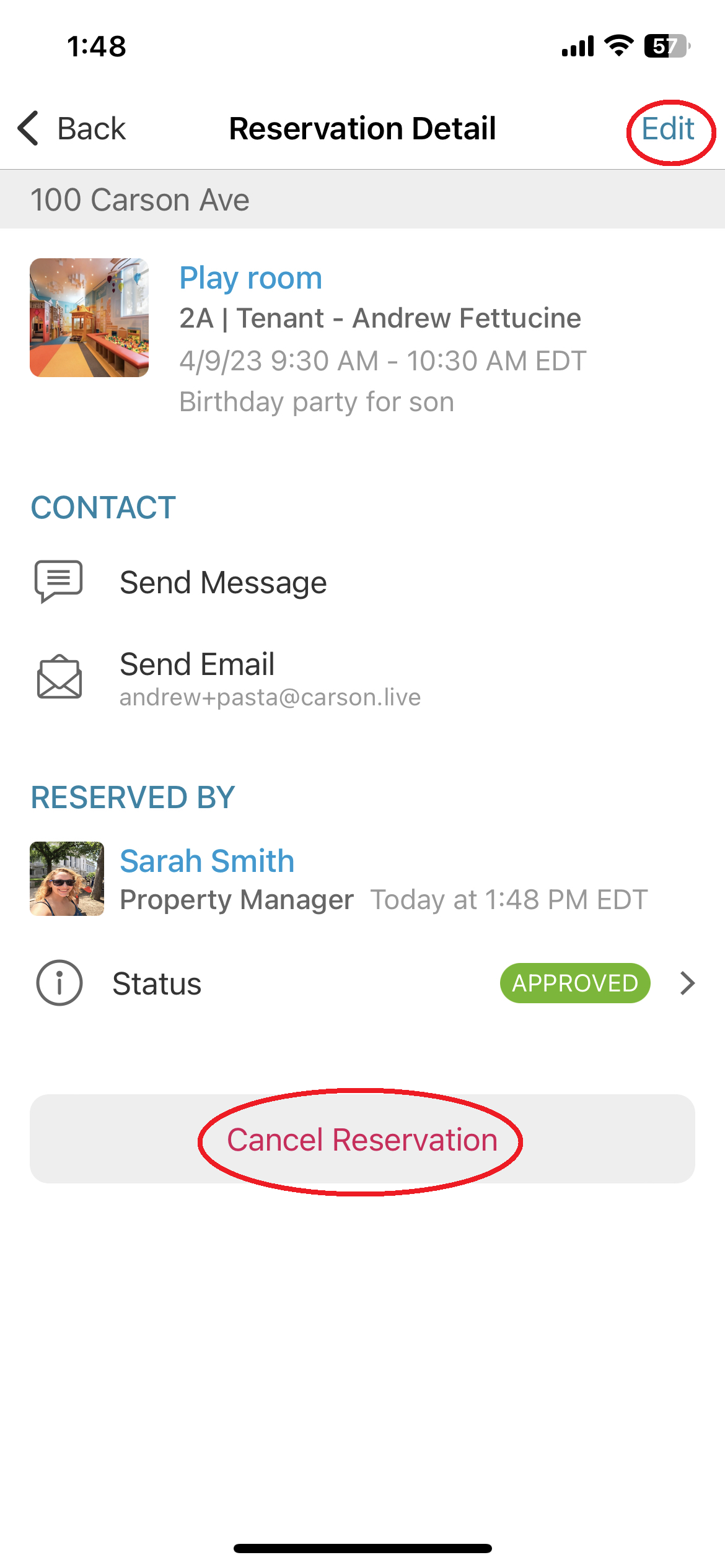 Making An Amenity Reservation On Behalf Of A Resident - Mobile App ...